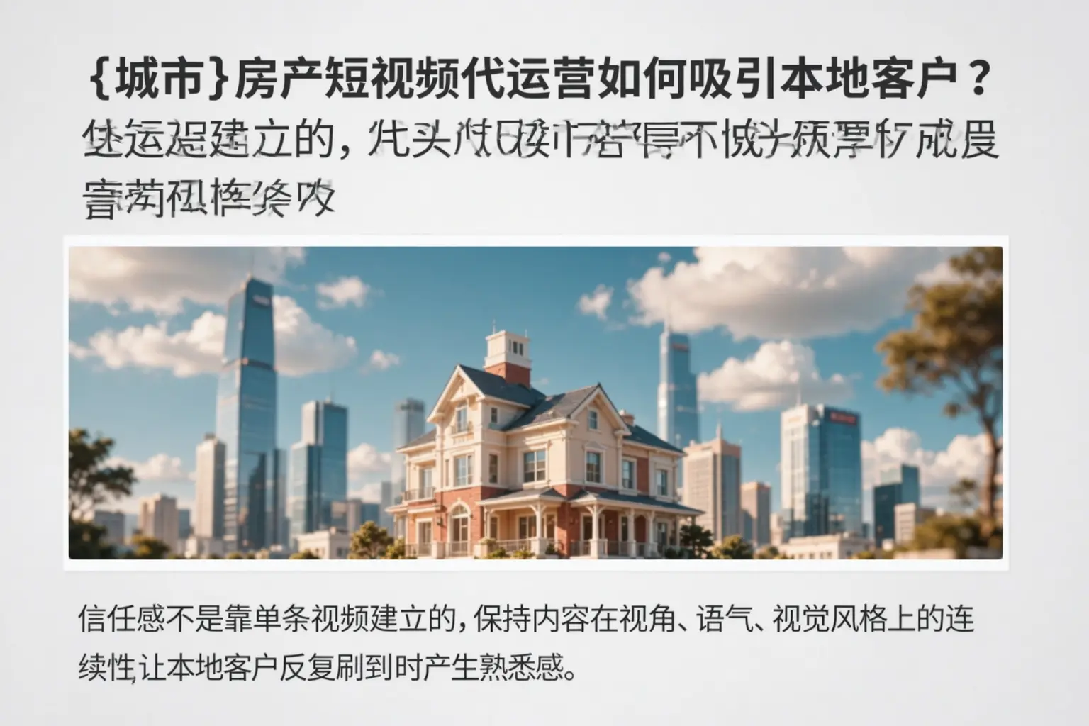 神农架房产短视频代运营如何吸引本地客户?