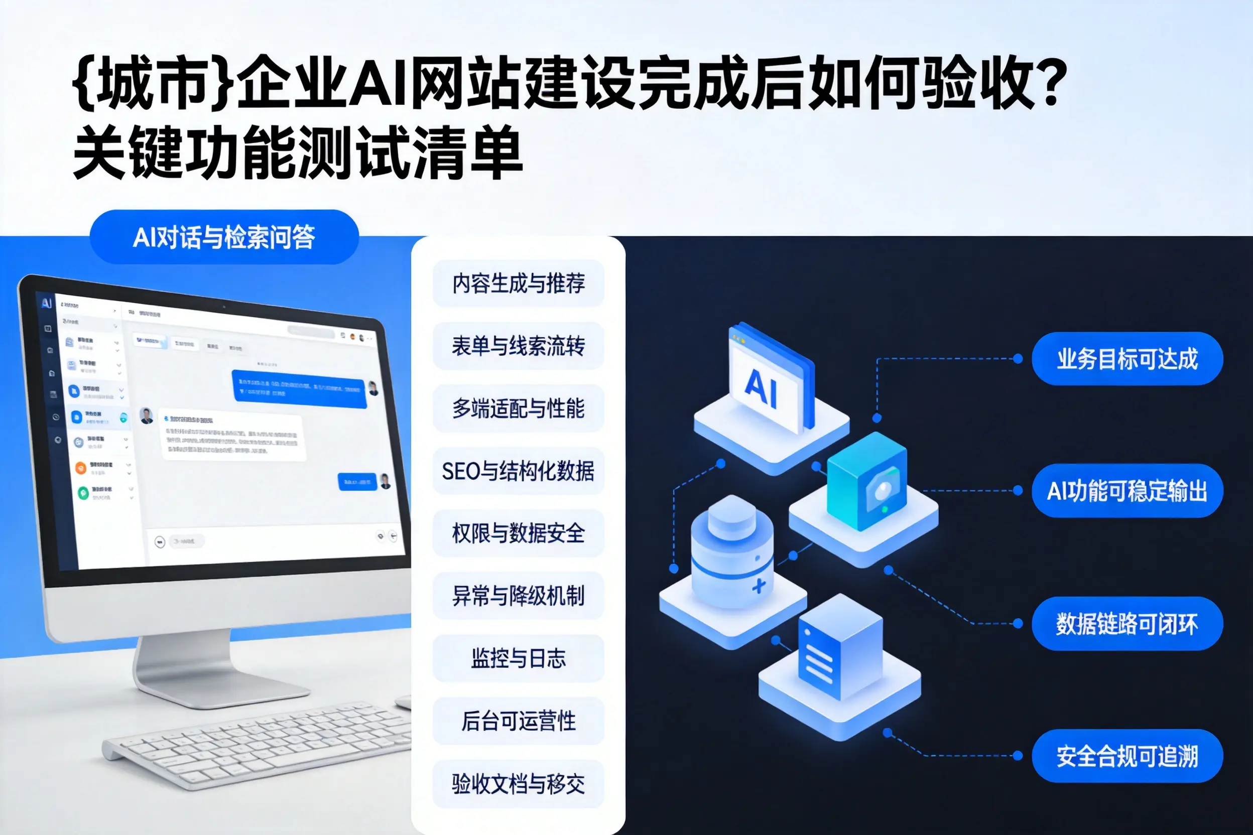 神农架企业AI网站建设完成后如何验收？关键功能测试清单