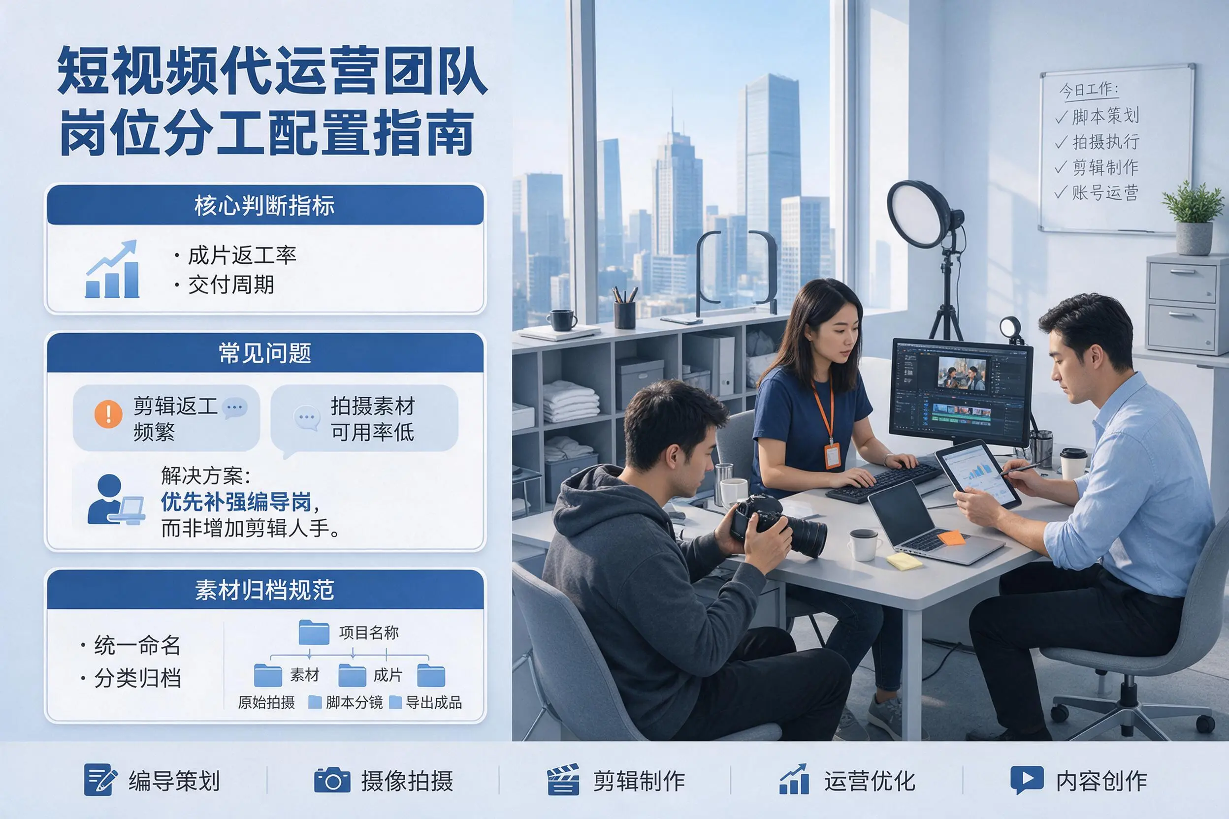 短视频代运营团队如何配置?神农架企业岗位分工科普说明