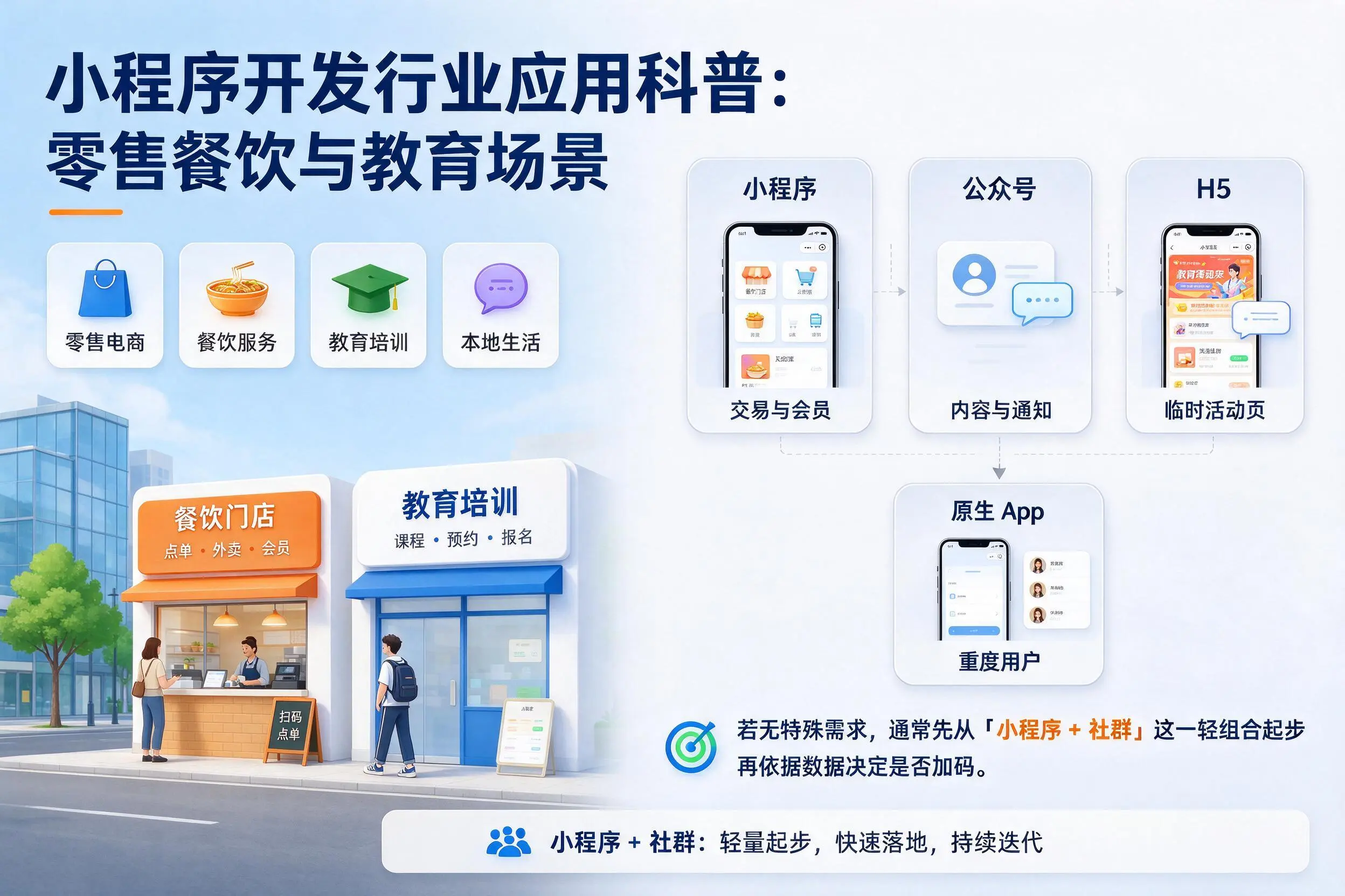 神农架小程序开发行业应用科普:零售餐饮与教育场景
