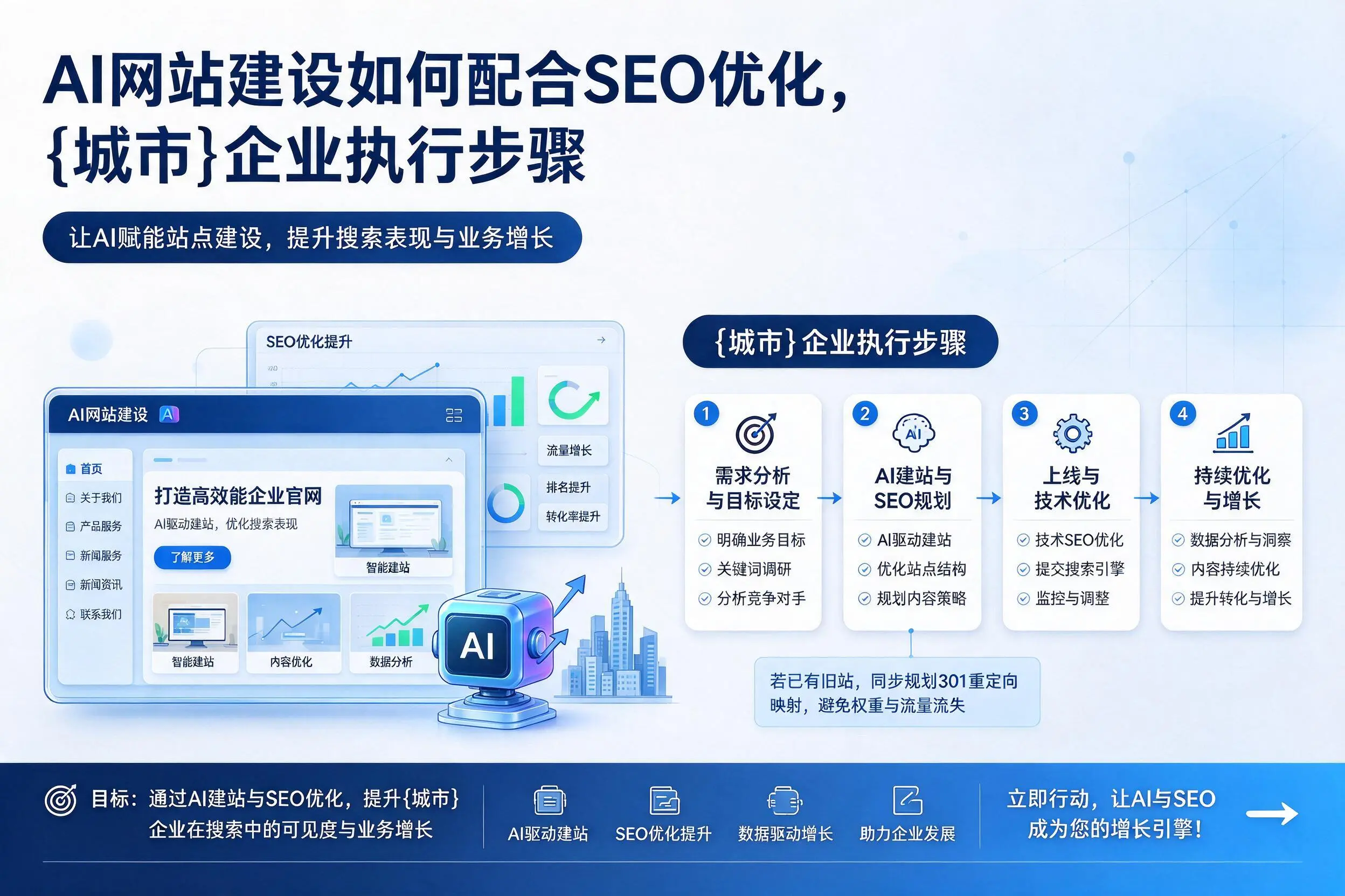 AI网站建设如何配合SEO优化,神农架企业执行步骤