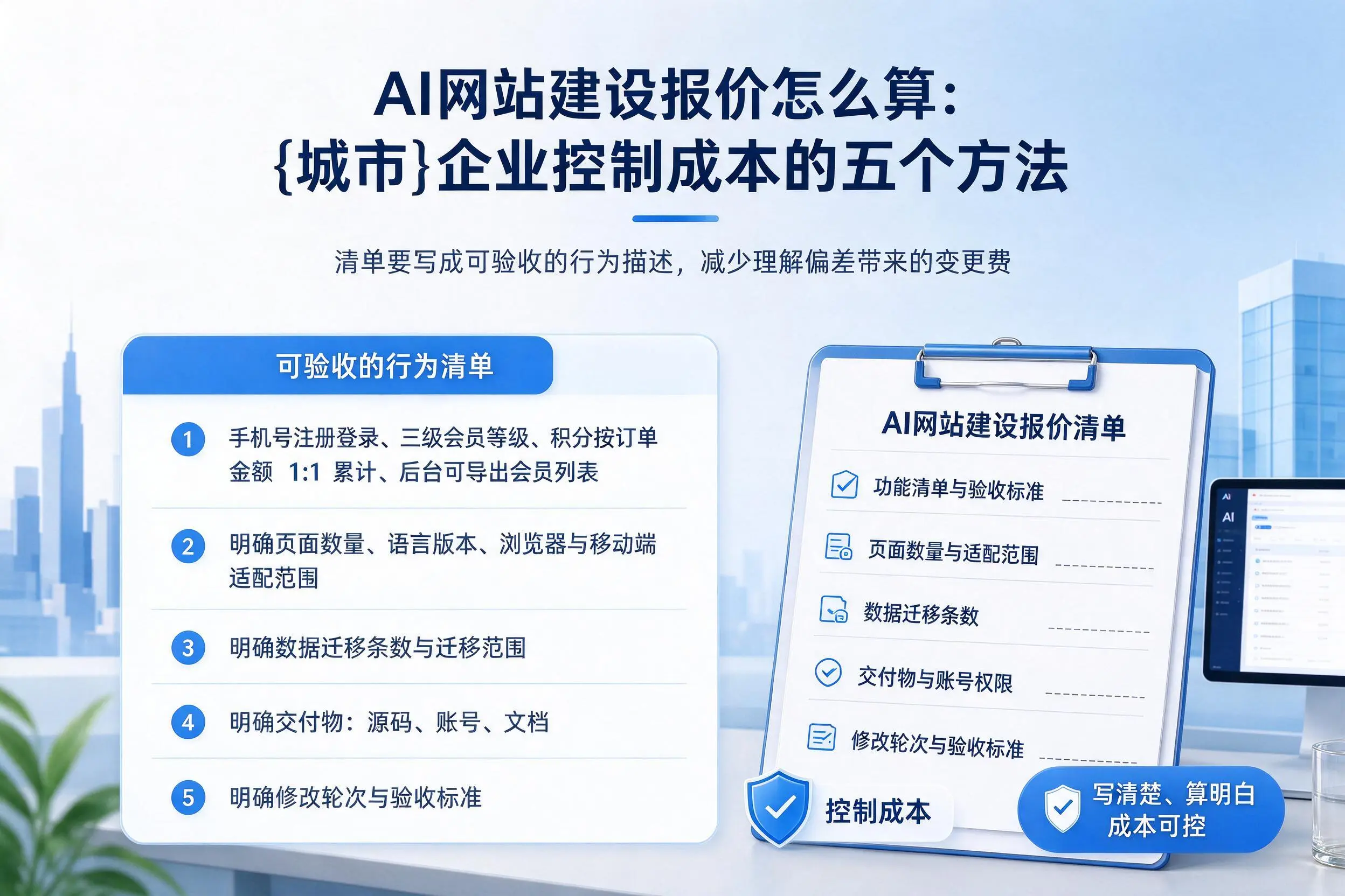 AI网站建设报价怎么算:神农架企业控制成本的五个方法